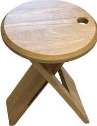 Fold-up Light Wood Side Table