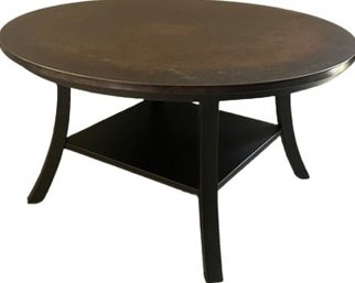 Patina Top Round Coffee Table, Copper & Bronze Tones. Made In The USA