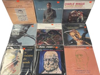 9 Unopened Vinyl Record Collection Including Sonny Rollins, Charlie Mingus