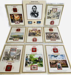 Abraham Lincoln 3 & 4 Cent Stamp Set W/lincoln 1963 Penny, Trail Of Tears 1948 Stamp/1920 Coin & More