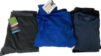 Group Of Mens Clothing, REI 2 Short Sleeve 2 Long Sleeve, Marmot Windbreaker, Size Large Thermal Underwear