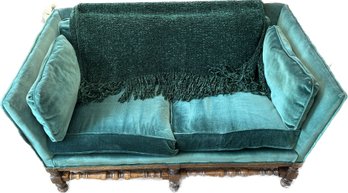 Emerald Loveseat With Blanket- 55x33x28(true Color Is Closer To Emerald Than Pictures Show)