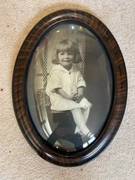 Oval Framed Vintage Photo Of Young Girl- 17x.25x23