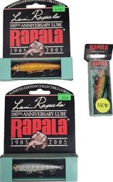 Fishing Lures Limited Edition, Rapala 100th Anniversary, Collection Of 3