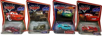 4 Collectible Disney Pixar Cars Cruisin' McQueen, Sarge, Kori, Bug Mouth McQueen - 21' - 13'