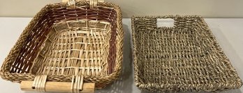 Wicker Double Handled Basket Set (2)