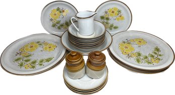 Stoneybrook Wildflowers Stone Ware Set And Stone Spice Holder