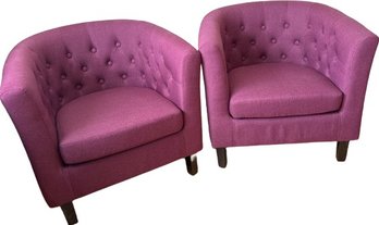 Mallory Purple Tufted Tub Chair  30x29x29H