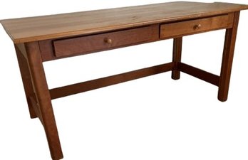 Wood Table With 2 Drawers, 62x30x29H