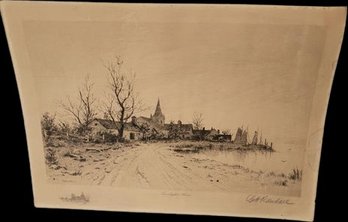 Ghrandall Twilight Hour Unknown Pencil Signature. Print.