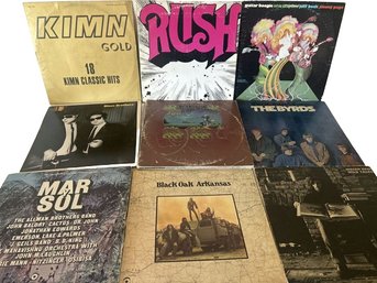 9 Vinyl Records-Rush, Blues Brothers, The Byrds, MarYSol, Black Oak Arkansas