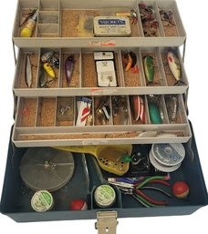 Tackle Box Filled With A Decent Amount Of Fishing Gear , Perfect For This Upcoming Fishing Season.