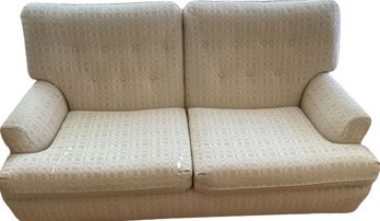 Two Of Two Creme Colored Love Seat  64W, 36D, 34H, 2 Of 2
