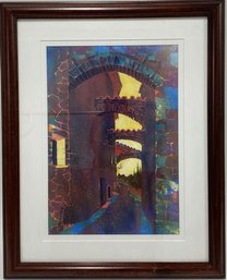 Framed Watercolor 'Spoleto', Signed By Artist Marianna Duford (16.25x20.25)