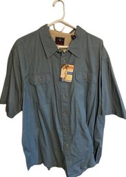 Mens Short Sleeve Button Up Shirt From Wrangler Authentic Shirts-Size 3XL Like New With Tags