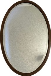 Vintage Oval Wooden Mirror 31x20