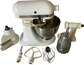 Kitchen Aid Mixer (K45SS) With Several Attachments-Tested