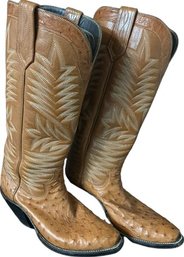 Tall Mens Ostrich Cowboy Boots, Approx Mens Size 11
