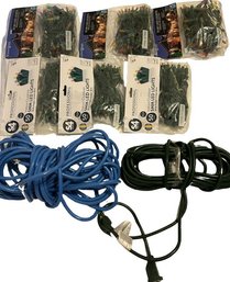 Indoor Outdoor Lights, LED Blue And Green Outdoor Power Cords