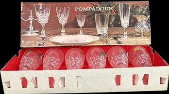 (6 Pcs) Pompadour Lead Crystal Glasses