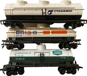 Trio Of Model Train Tankers From Tyco, Bachmann, And LifeLike (Approximately 6in Long)