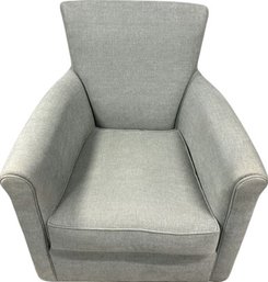 Pottery Barn Sage Upholstered Swivel Chair- 30.5Wx34Dx33T, Small Hole On Back