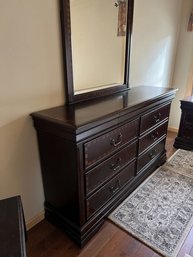 Wood Dresser & Mirror -  Dresser 66.5Lx18Wx38H, Mirror 37.25Wx44L