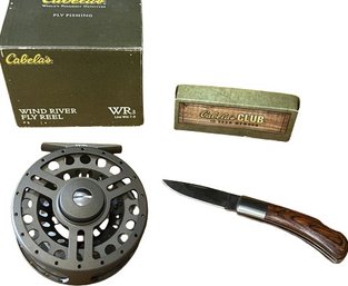 Cabelas Wind River Fly Reel & 10 Year Member Pocket Knife. Both New With Boxes.