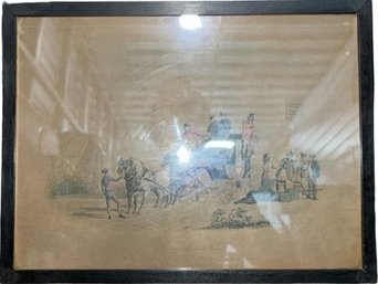 Framed Antique Print - 16Lx11W