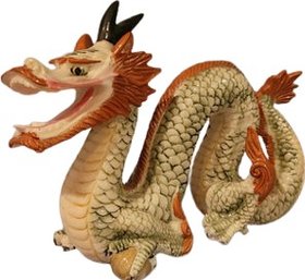 Porcelain Dragon Statue. 6'x7'x1'