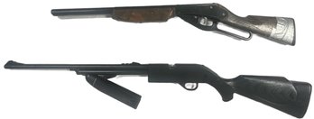 Classic 2 Pieces Air Guns By Crossman, Black Gun - 38', Brown Gun - 30'