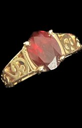 10 Karat Gold Ring With Gemstone. Total Weight 2.38 G.