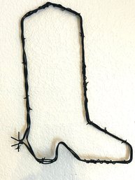 Barbed Wire Cowboy Boot Decor