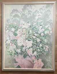 Original, Signed Oil Painting By Artist Dorothy Brodhead, 42 X 22' - 'thousand Beauties' 1950