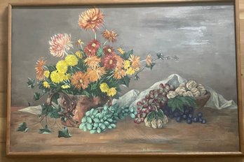 Original Painting, Unsigned. 26 X 38' Flowers