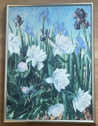 Original Signed Painting By Dorothy Brodhead, 24 X 17 12' Flowers.