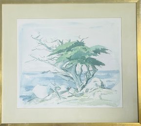 Original Signed Painting By Dorothy Brodhead, Gold Frame, Tree, 23 X 25'