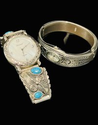 Ladies Watches. Untested. Turquoise And Silvertones.