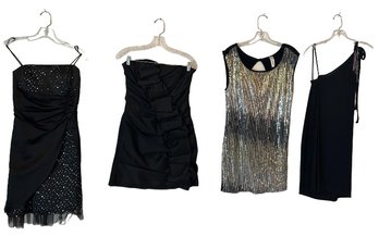 Women's Black Evening Dresses - Strapless, Off Shoulder, Backless, Mini