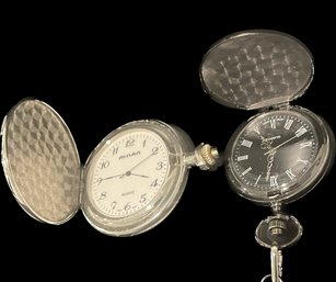 Pocket Watches, Untested. One Engraved 'with All Of My Heart' Silvertone.
