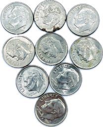 Liberty Dimes Collection - Total Of 9 Coins