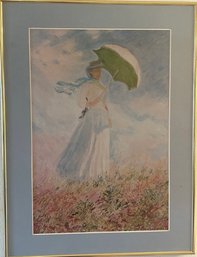 Monet Print. Girl With An Umbrella Artwork  25x19