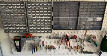 Garage Screws, Tools And An Organizing Cabinet
