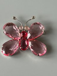 Vintage Crystal Butterfly Pin