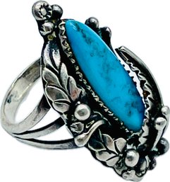 Sterling Turquoise Rings. See Photos For Size And Markings.