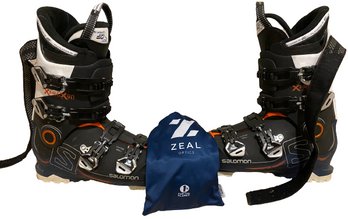 Salomon Pro 90 Boots, Custom Shell (likely A Mens Size 11) & Zeal Optics Goggles, Dark Night/Automatic  RB