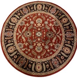 Red & Black Palazzo Circular Rug 62' Diameter