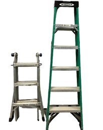 A Pair Of Werner Aluminum Ladders, 6' And 13'