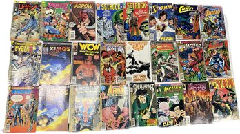 DC/impact/marvel Comics- 25 Comics, Well Used & Many With Tape On Spines