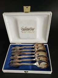 Norwegian Silver Plate Sugar Spoons. See Photos For Markings